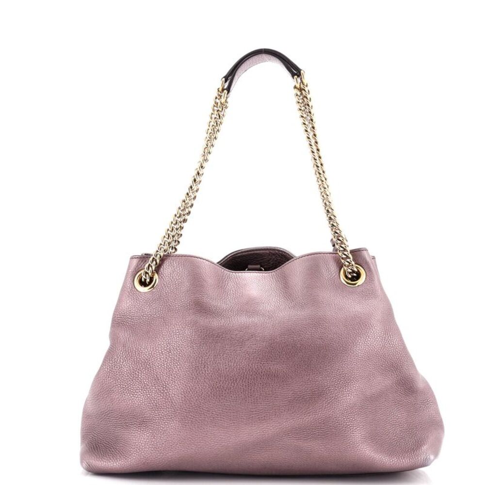 Gucci Soho Chain Strap Shoulder Bag Leather Medium Metallic, Purple - Picture 3 of 6